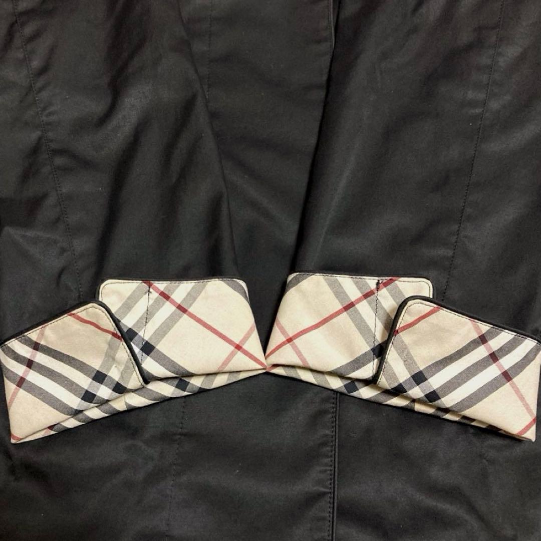 BURBERRY:美品✨スプリングコート ノバチェック ステンカラー 比翼　黒