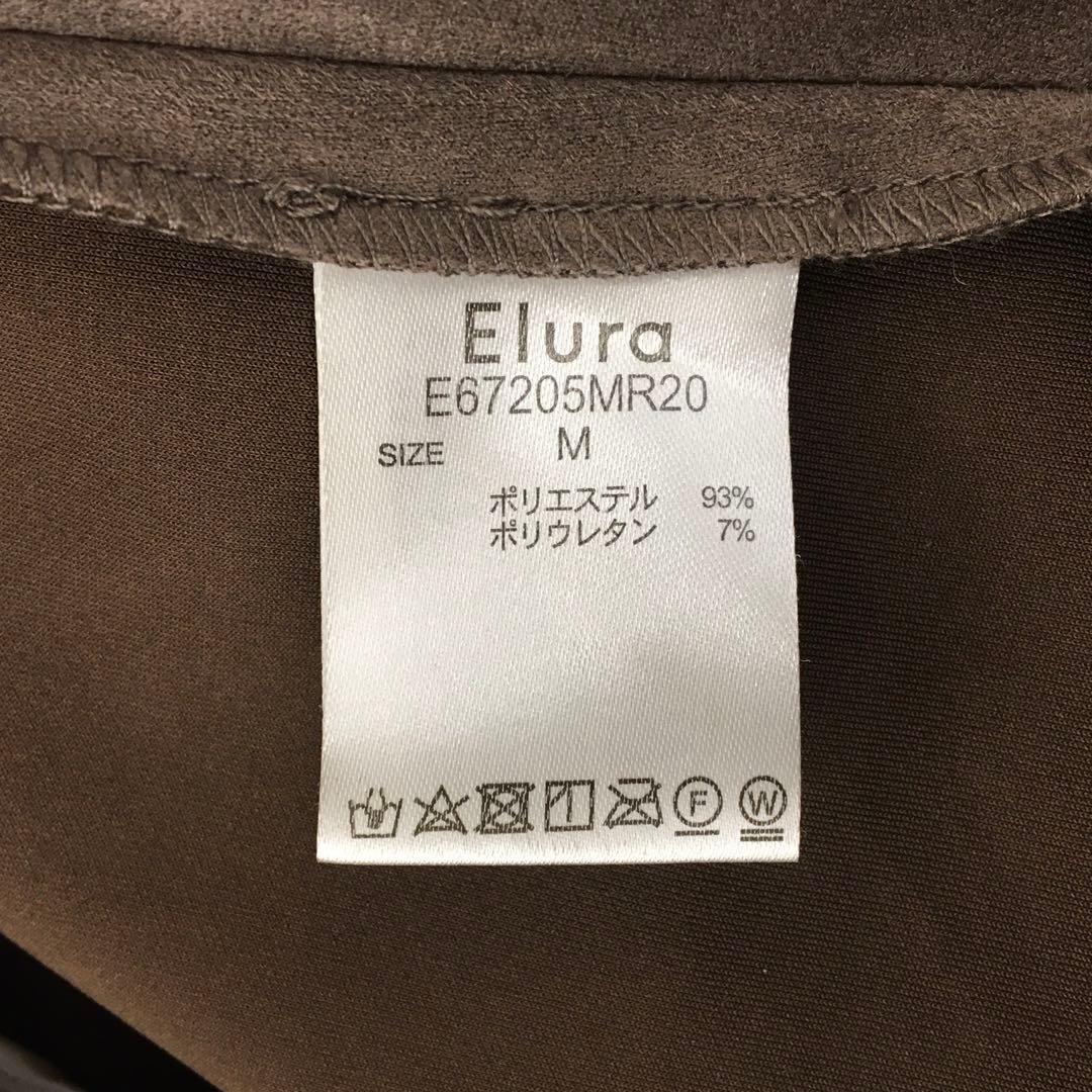 Elura エルーラ フェイクレザー コート モカグレー M