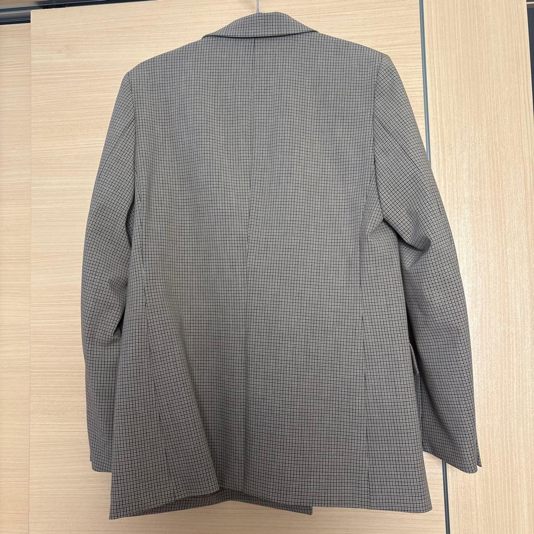 完売⭐︎新品UNIQLOユニクロ　ダブルジャケット　チェック　M 35ブラウン