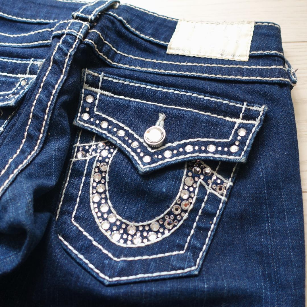 希少 レア！TRUE RELIGION ラインストーン ビジュー ジーンズ 24