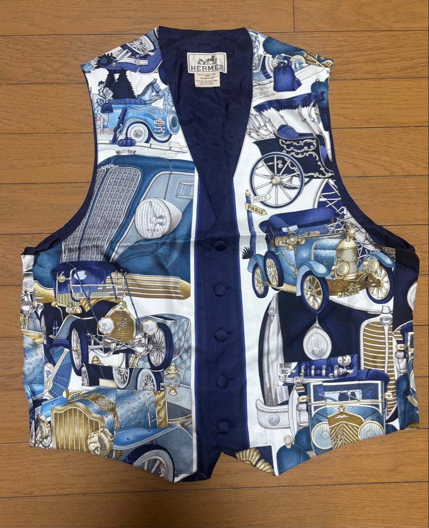 ヴィンテージ　エルメス HERMES ベスト ジレ シルク