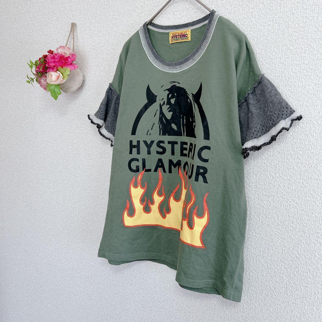a5757 ヒステリックグラマー　人気　Tシャツ　袖ニット　カジュアル　古着　F