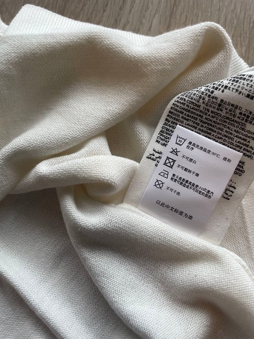 新品 AMI PARIS アミパリス ハートロゴ コットンニット白Tシャツ半袖S