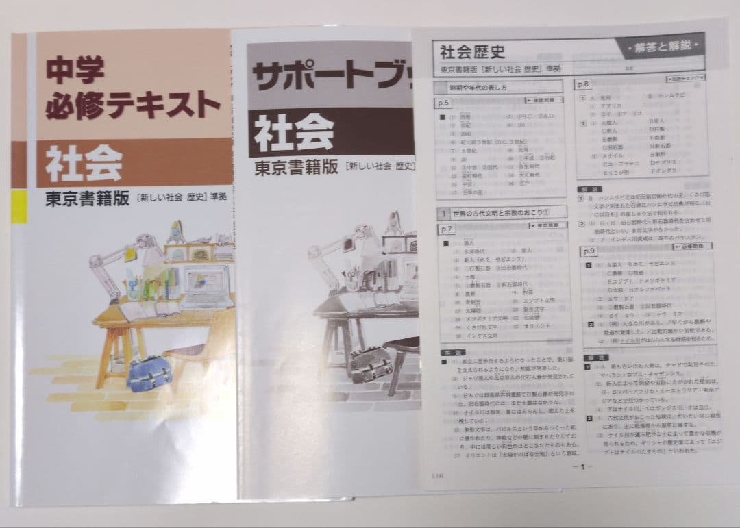 定期テスト対策　新ワーク　iワーク　中学必修テキスト　中3　地理　歴史　公民