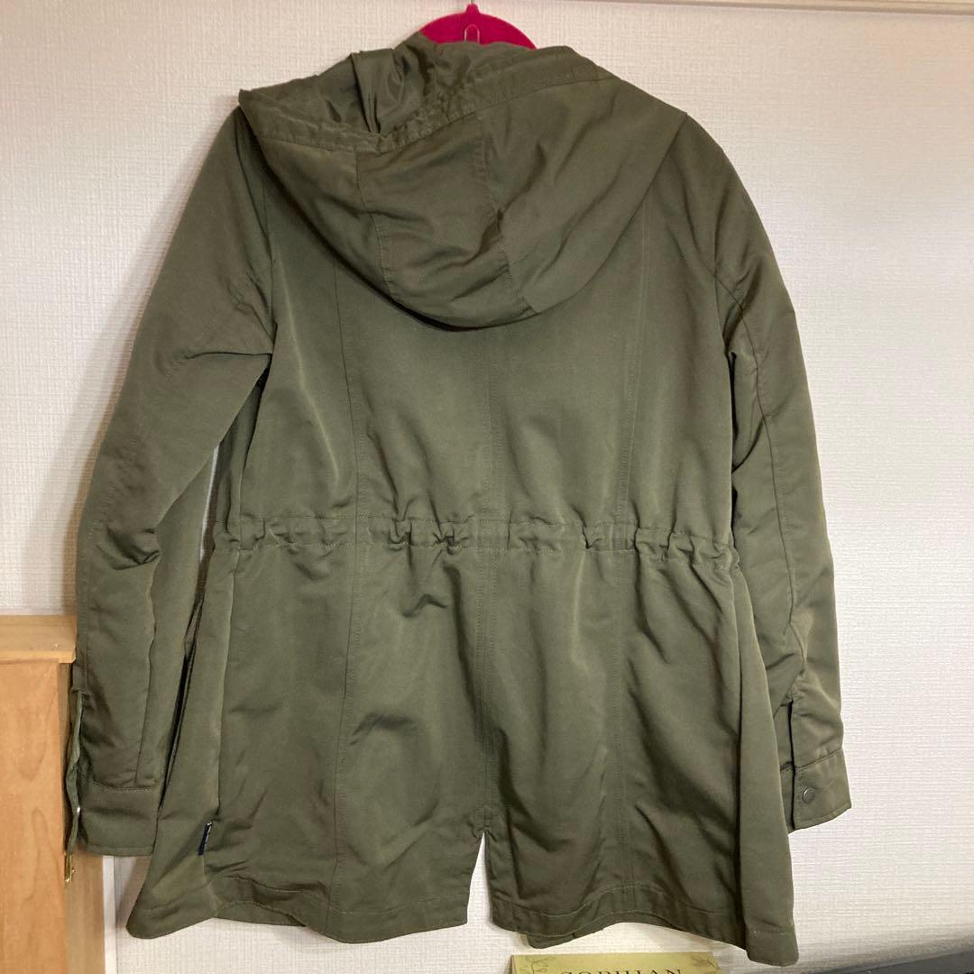 アバクロ、新品、限定品フード付きオリーブグリーンミリタリージャケット