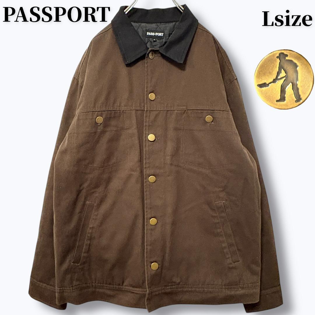 PASSPORT カバーオール L ブラウン キルティング ワークジャケット