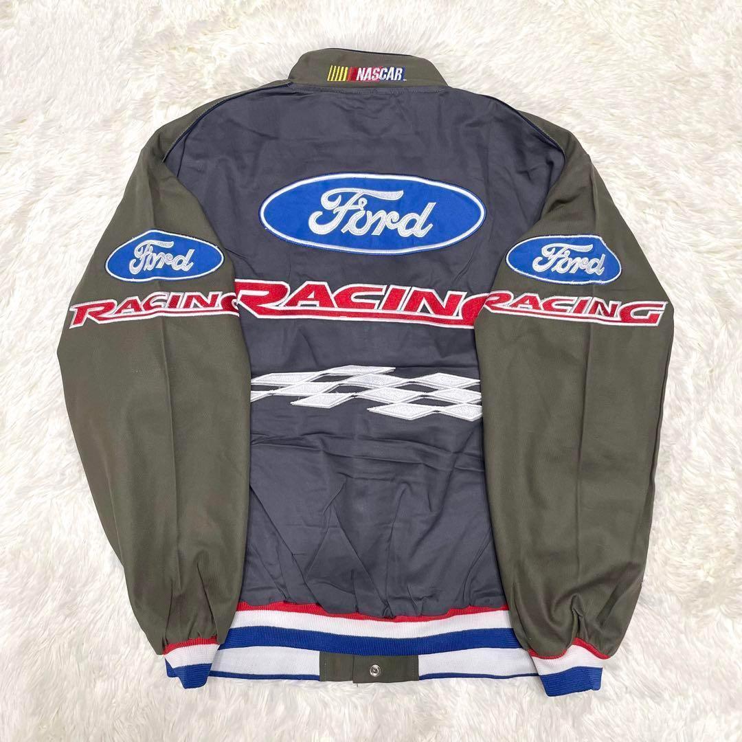 JH DESIGN レーシングジャケット　Ford グレー　バイカラー　L