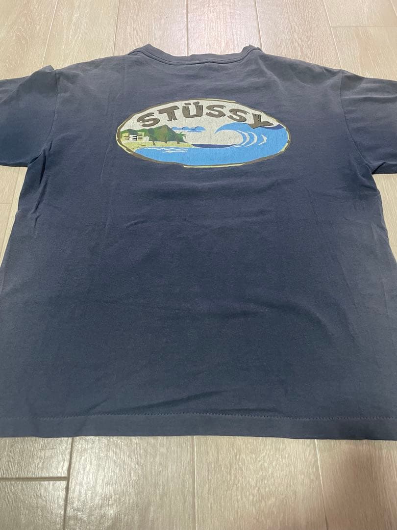 old stussy ネイビー　フェード　サーフ　Tシャツ　紺タグ　90's