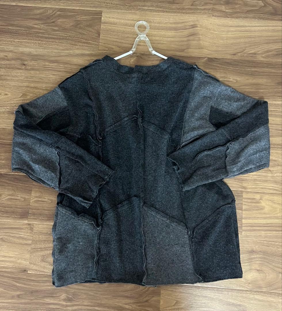 【美品】MALION vintage カシミアパッチワークカーディガン