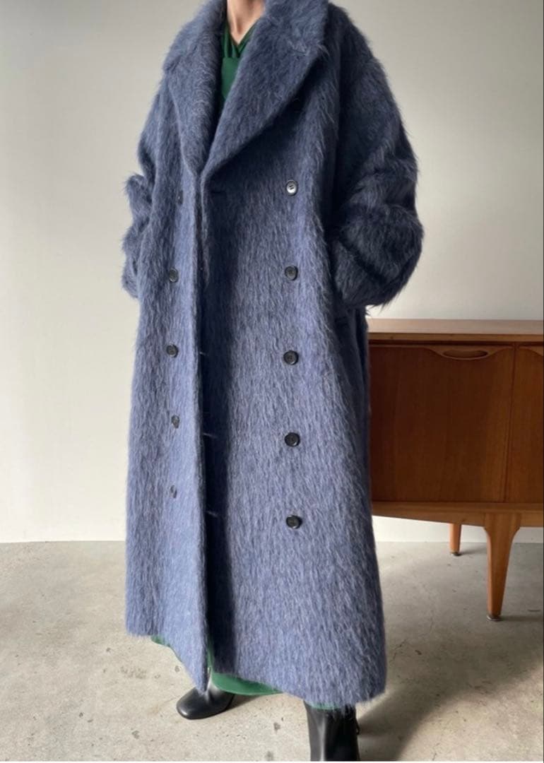CLANE ロングシャギーベルテッドコート 02