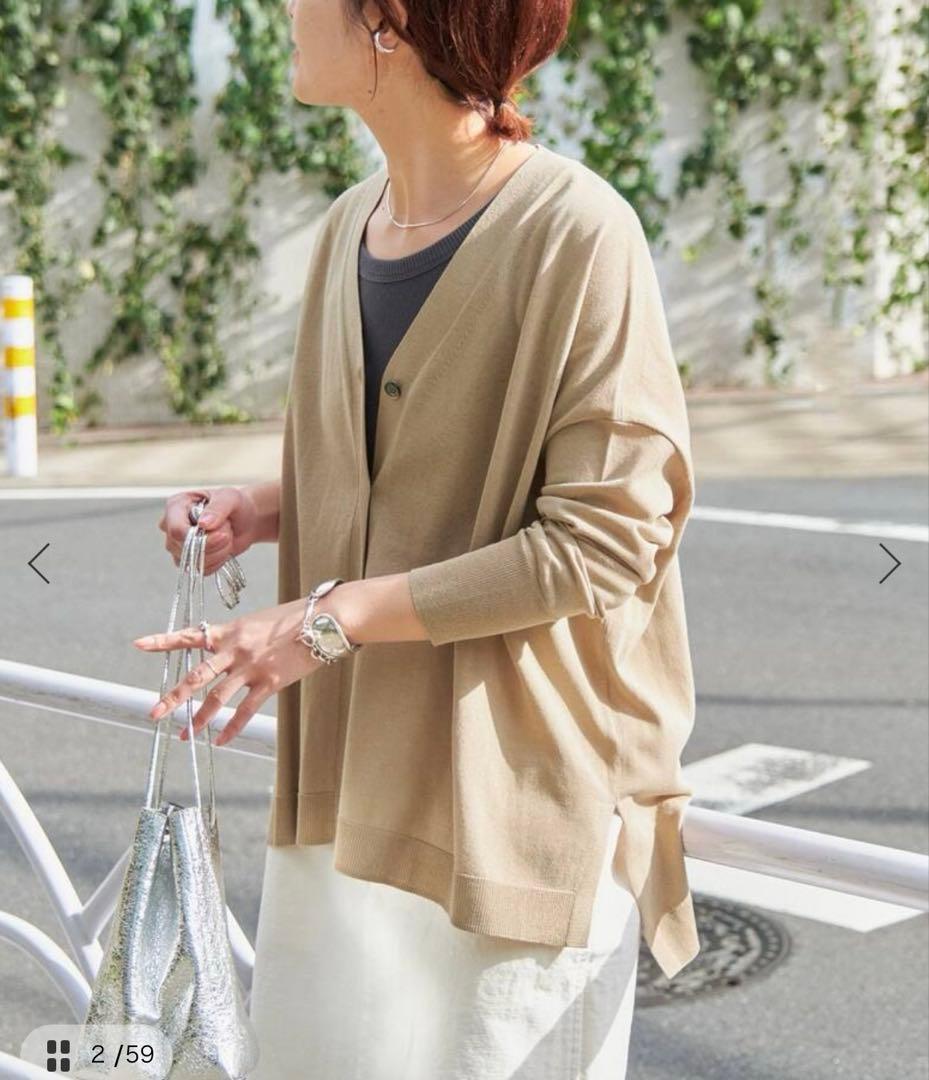 24SS【美品】スピックアンドスパン シルキーヤーンオーバーサイズカーディガン