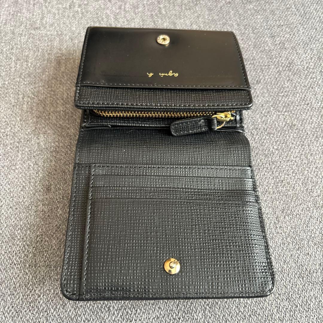 【美品】アニエスベー　Agnes b 二つ折り財布　ブラック　レディース