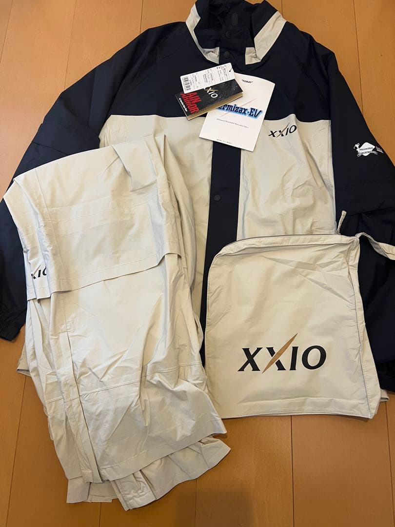 XXIO レインウェア LLサイズ ベージュ/ネイビー(未使用品)