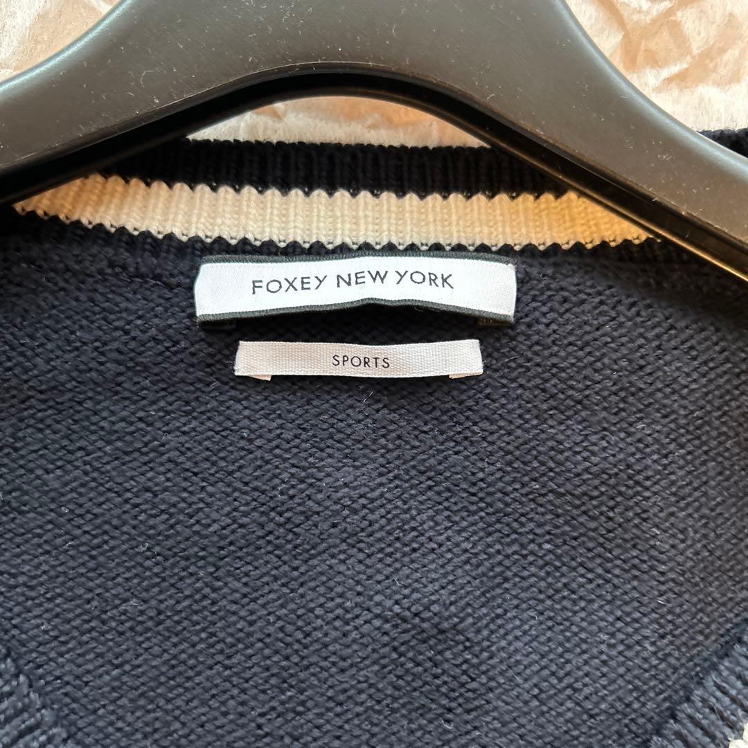 FOXEY NEW YORK カーディガン ネイビー 40