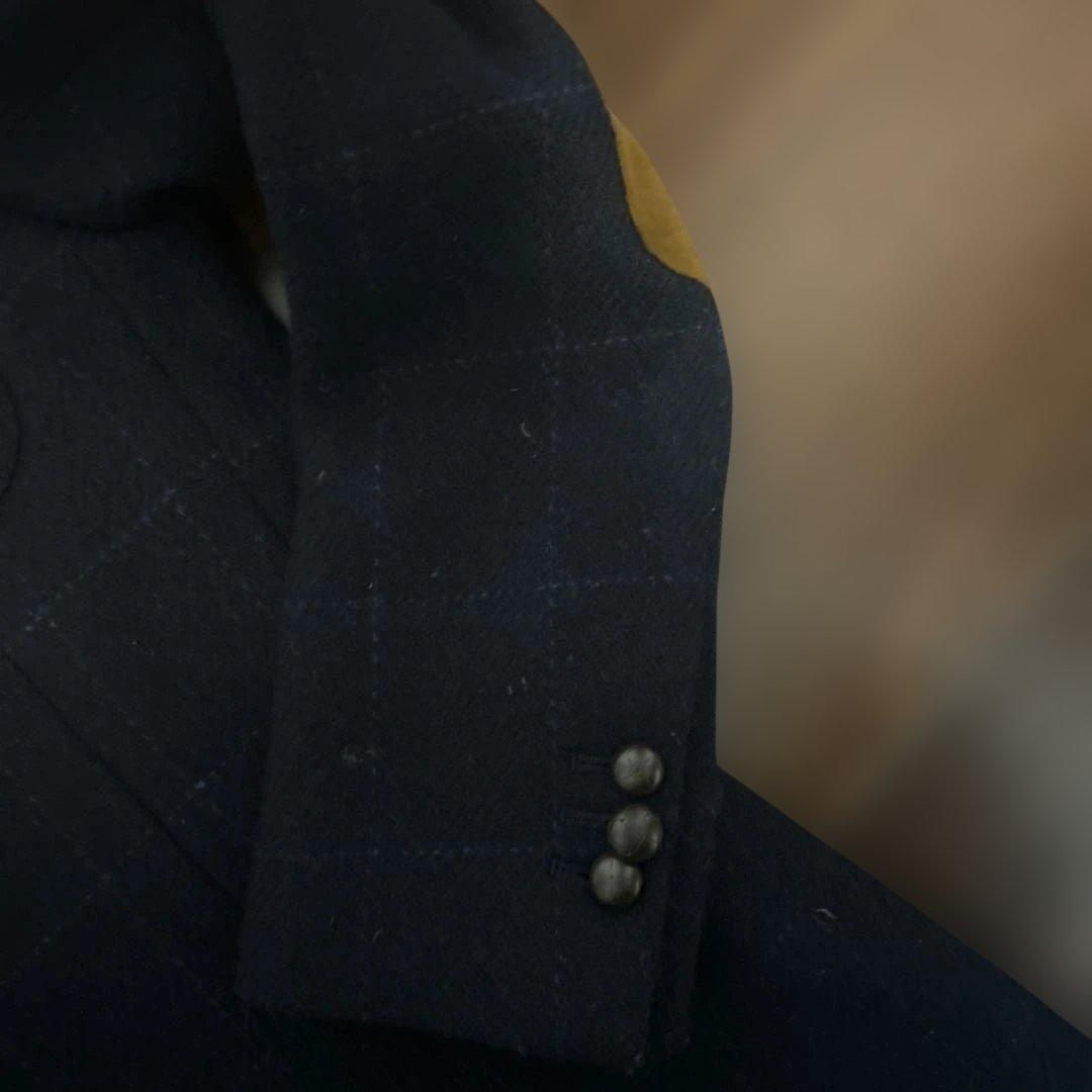 Harris Tweed テーラードジャケット ダークネイビー