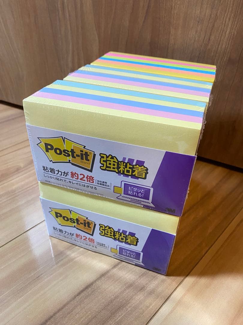 Post-it 強粘着付箋 6箱セット（パステル5箱、ネオン1箱）