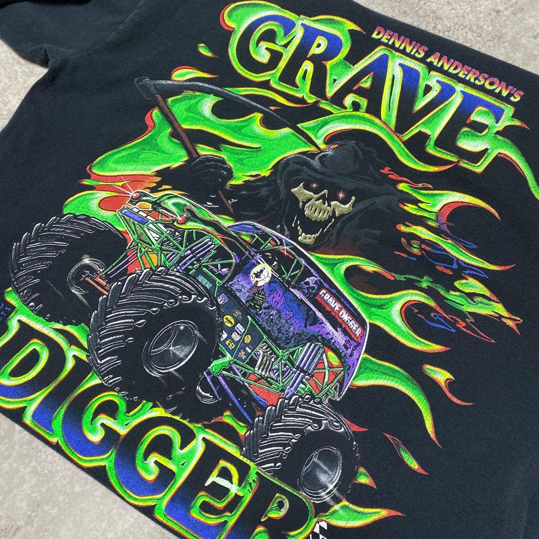 スペシャル 90s GRAVE DIGGER ロンT Tシャツ USA製 黒 M