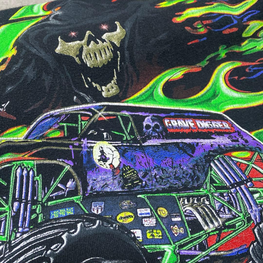 スペシャル 90s GRAVE DIGGER ロンT Tシャツ USA製 黒 M
