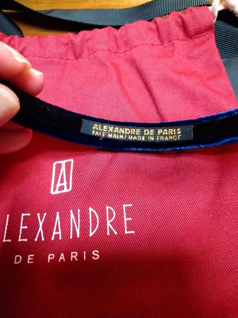 ALEXANDRE DE PARIS ネイビー ヘアバンドカチューシャ