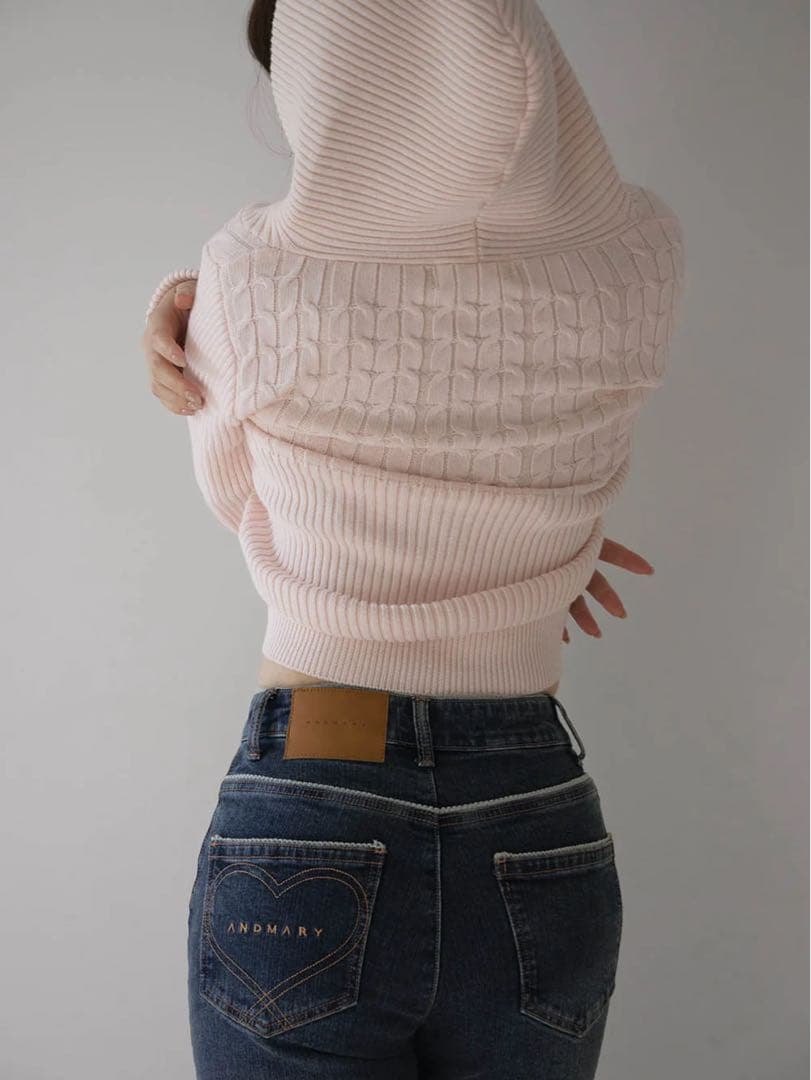 andmary Heart stitch denim Sサイズ