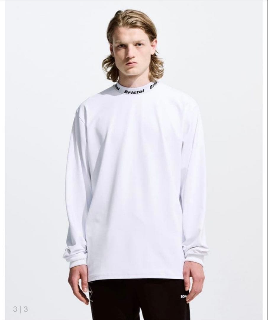 F.C.Real Bristol 首ロゴ モックネック ロンT 白　soph.