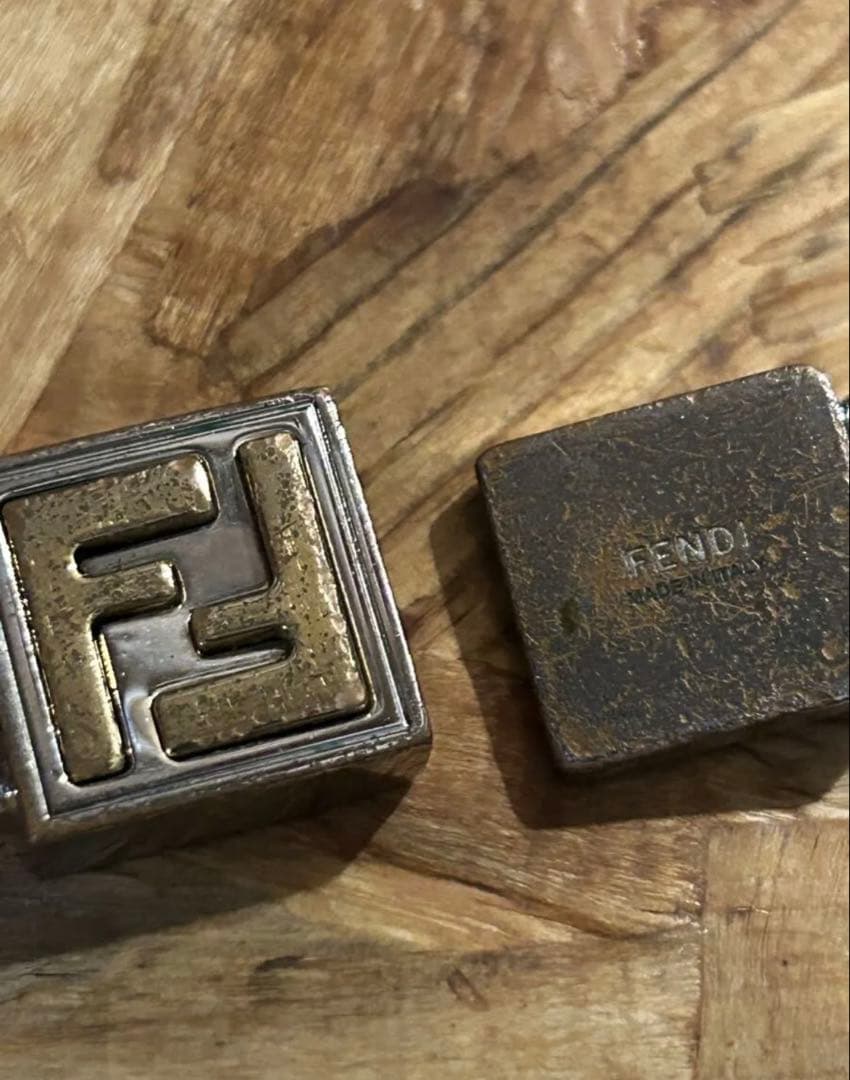 FENDI フェンディ チェーン ネックレス FFロゴ 喜平風ダメージ有