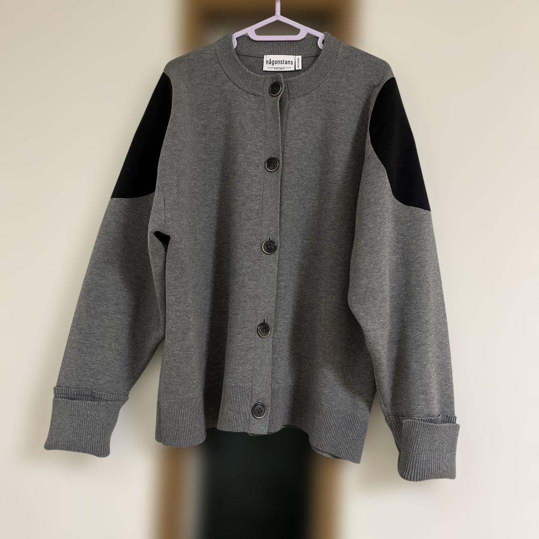 någonsstansナゴンスタンスshoulderpatchcardigan