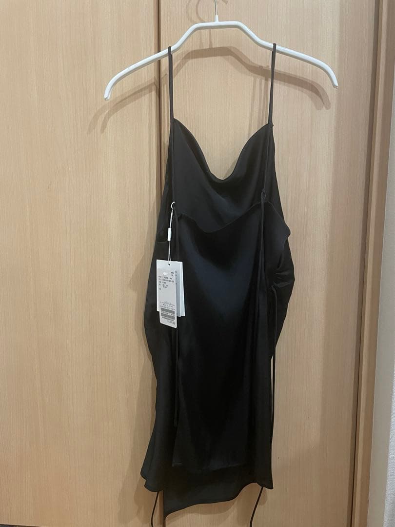 トップス CLANE drape satin camisole tops