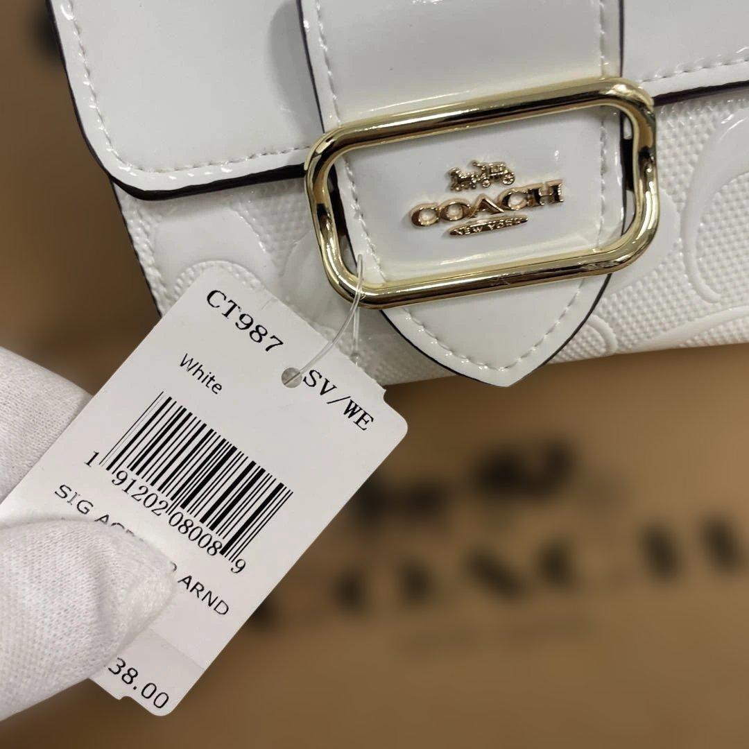COACH ホワイト 二つ折り財布 CT1987