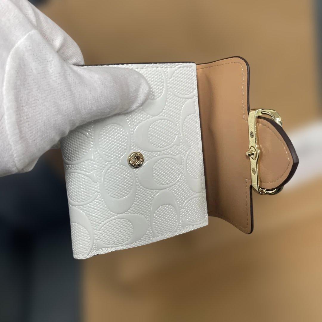 COACH ホワイト 二つ折り財布 CT1987