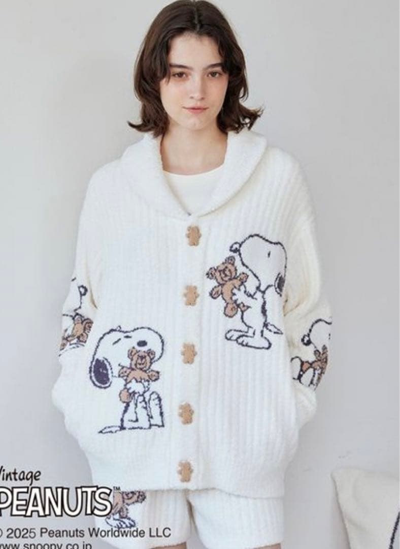 【新品タグ付】ジェラートピケ スヌーピ－ SNOOPY×BEAR カーディガン