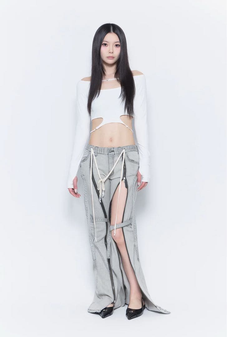 パンツ theredthread droop denim pants