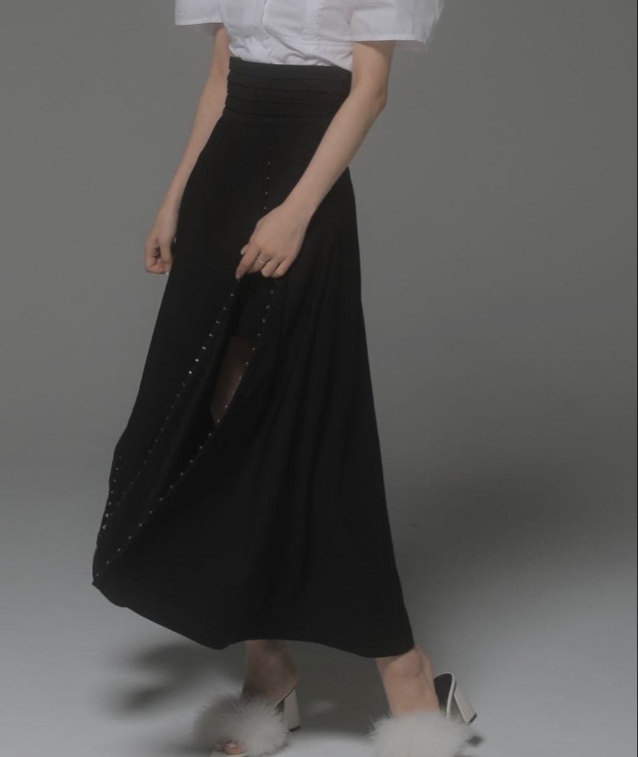スカート Melt the lady front hook flare skirt