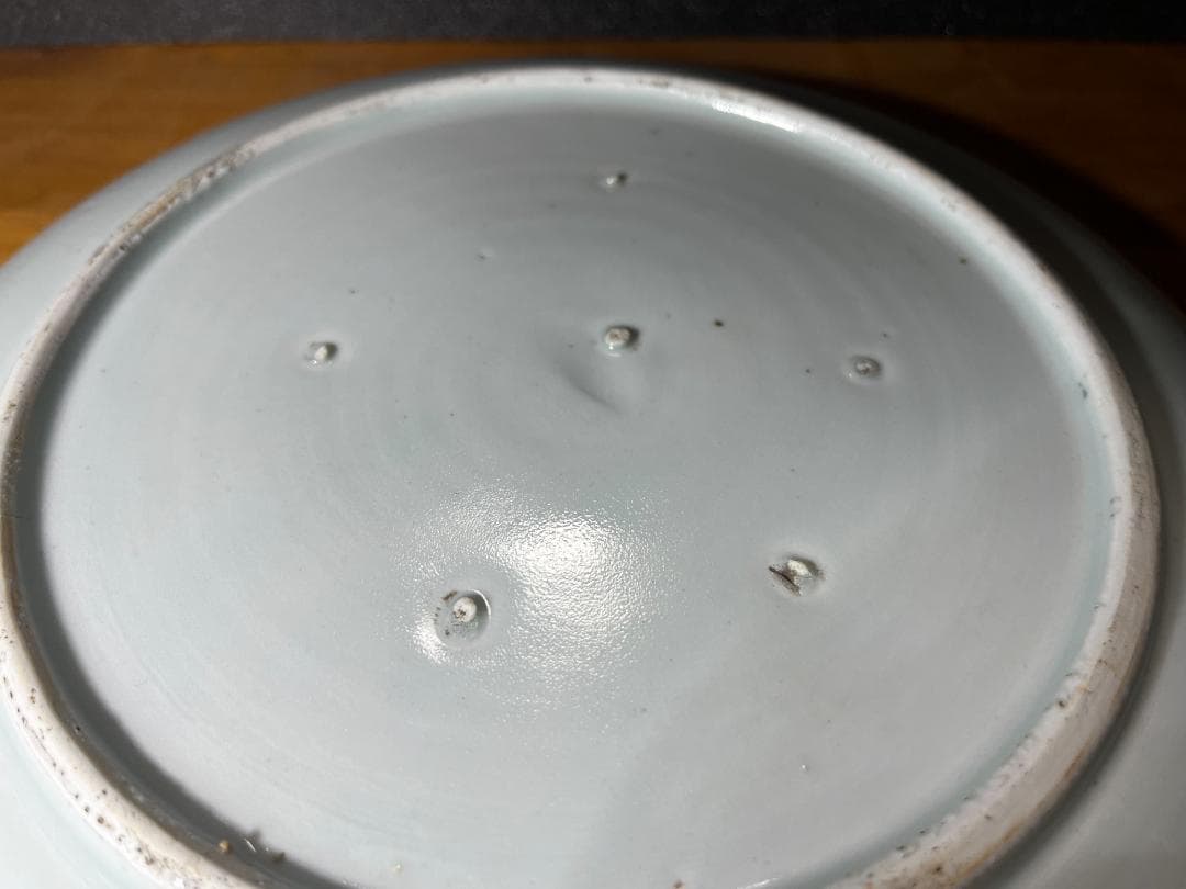 古伊万里　江戸期　蓮図（はす）　染付　大皿