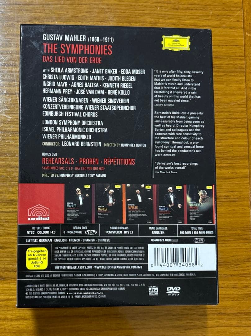 レナード・バーンスタイン　マーラー　DVD９枚組