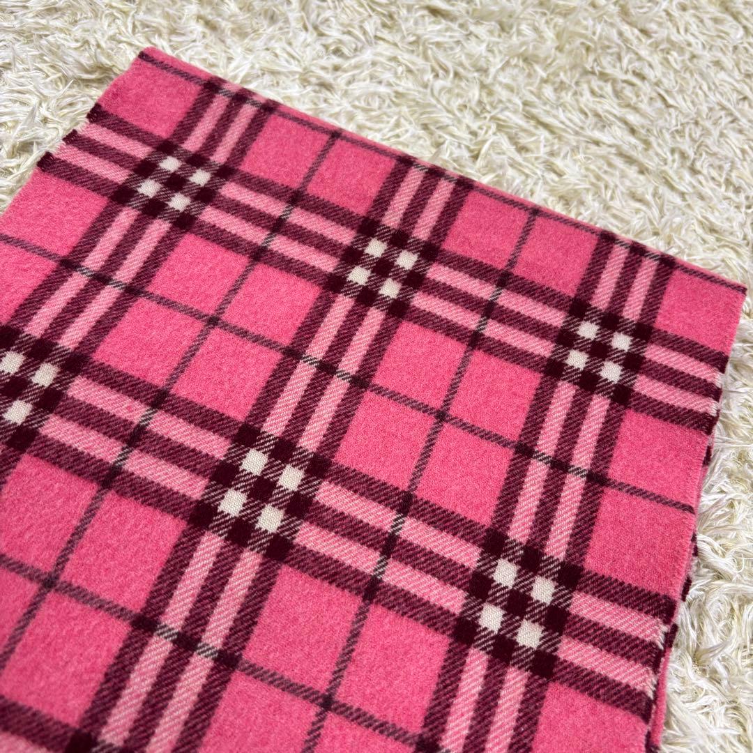 美品　人気カラー　バーバリーロンドン　チェック柄　カシミヤ100% マフラー