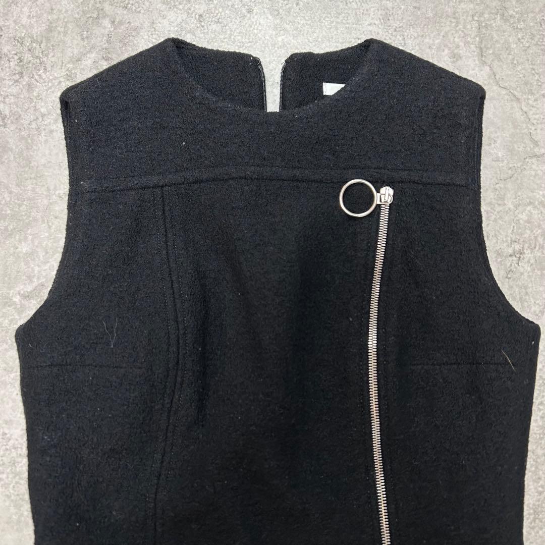 CARVEN ウールワンピース　ノースリーブ　ジップデザイン　36