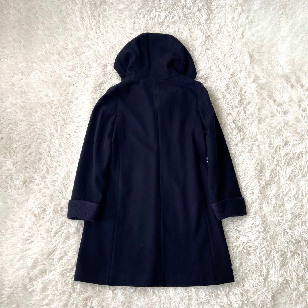 美品✨Ballsey ロングコート メルトン フード アルパカ混 ネイビー 38