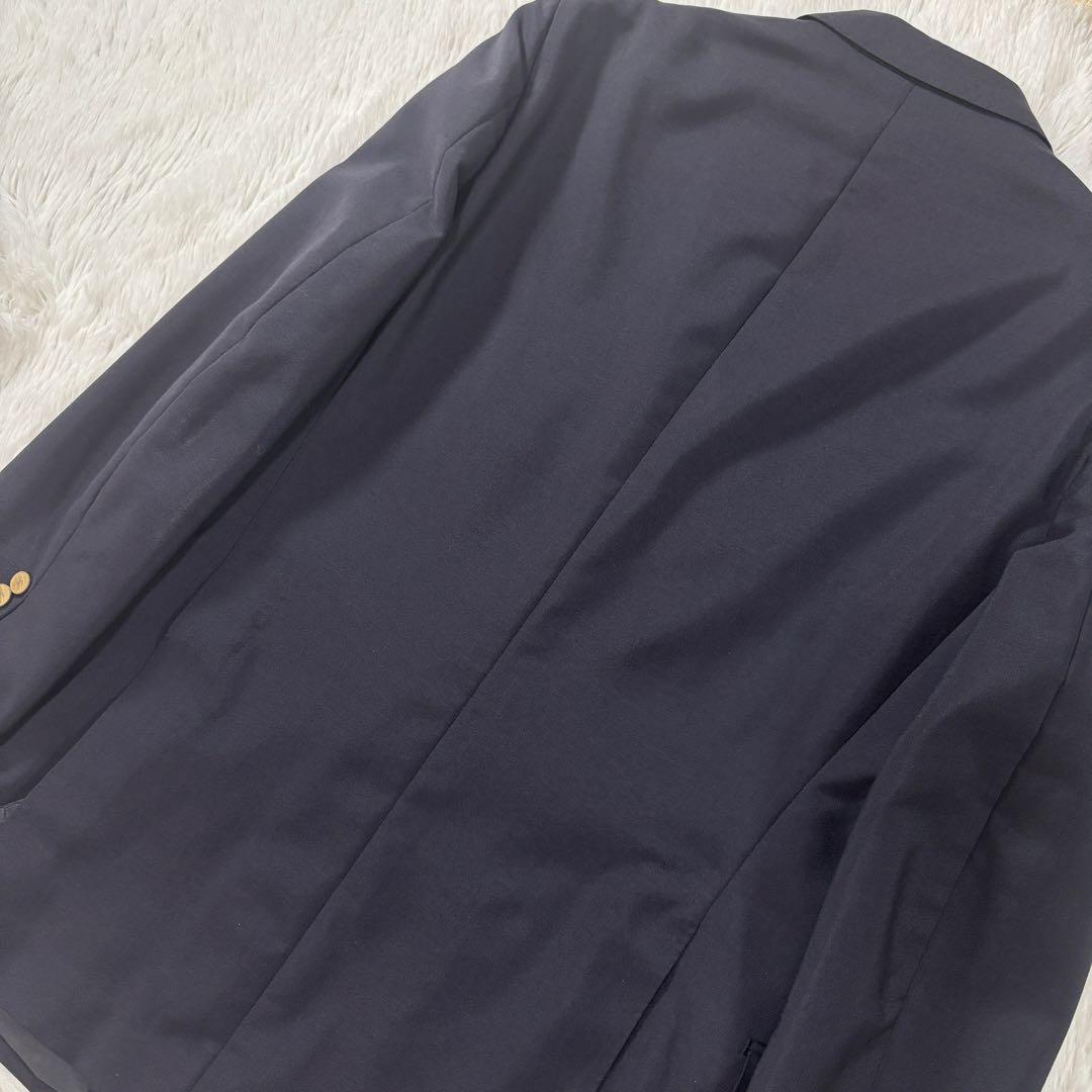極美品 バーバリー 紺ブレ 刻印金ボタン ネイビー ダブル 裏地シャドーホース