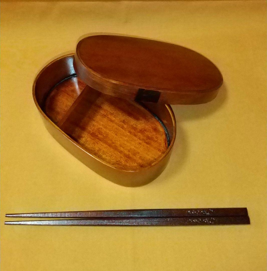 卸直販 木曽ひのきメンパ 曲げわっぱ 摺漆塗り 浅蓋16cm 木曽ひのき箸付き