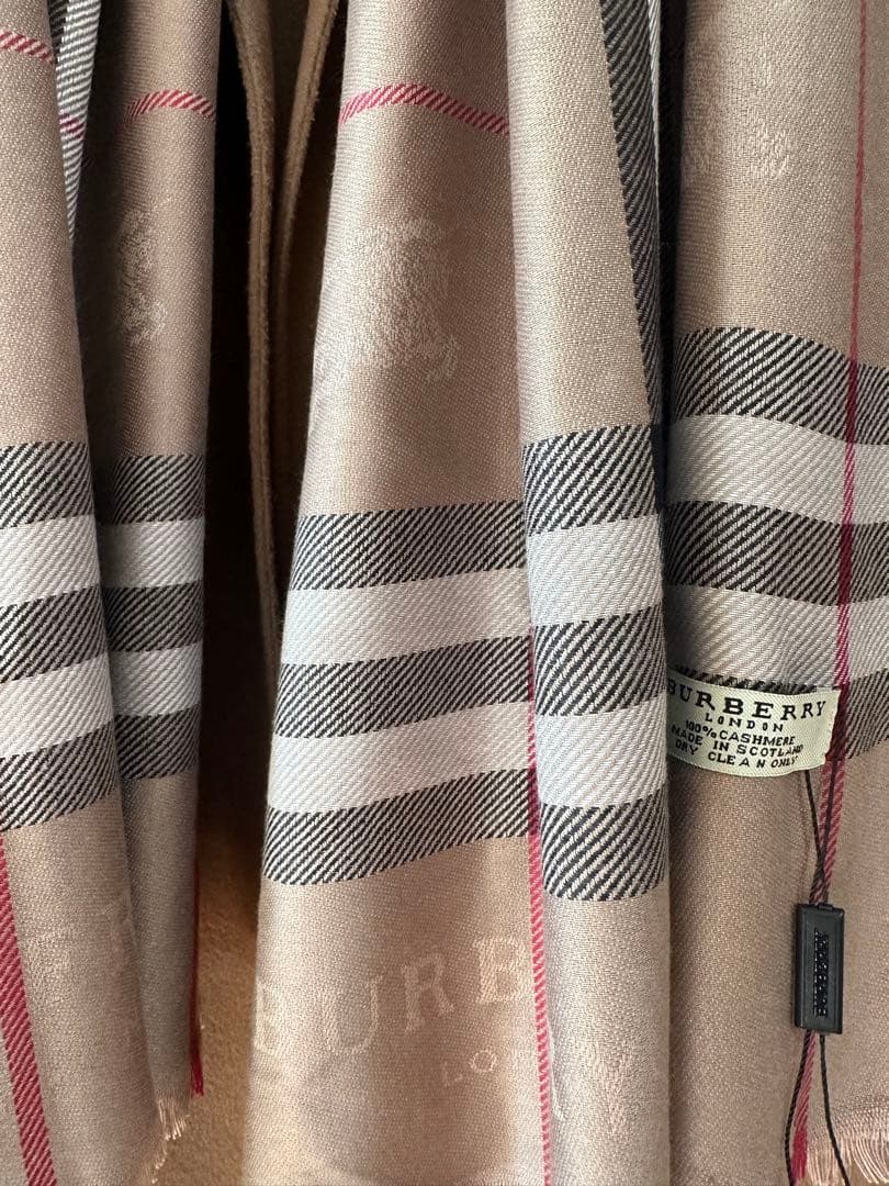 Burberry チェック柄 マフラー大判シルクカシミヤ180cm×70cm
