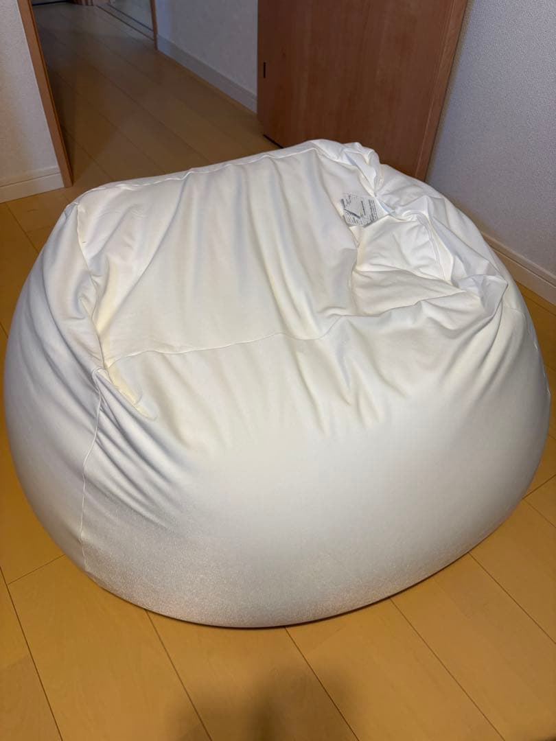 美品 無印 体にフィットするソファ ビーズクッション 65×65×43 ベージュ