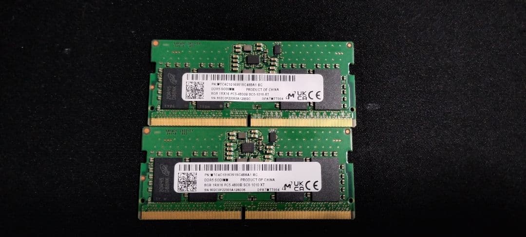 Micron DDR5 4800 8gb 2枚セット 合計16GB