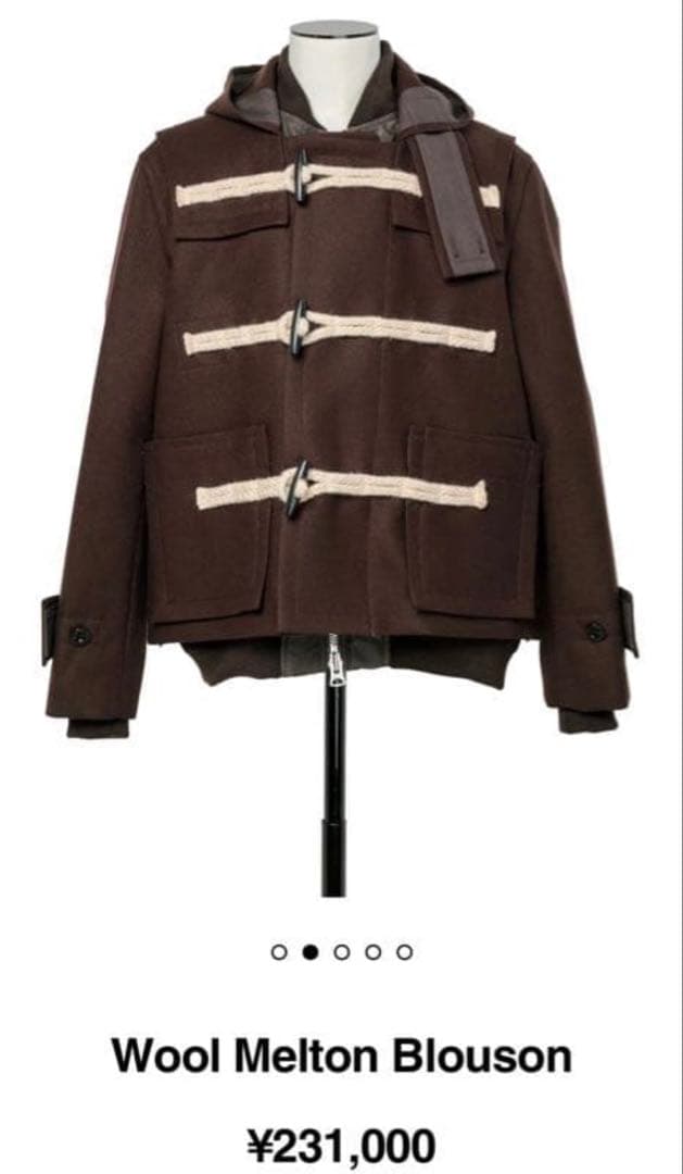 【新品未使用】sacai 25AW メルトンダッフルショートコート　サイズ1