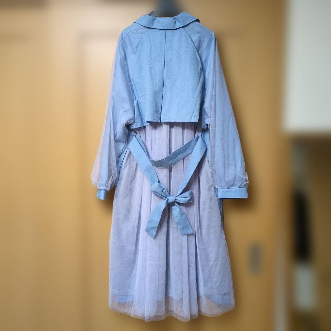 イズスカラーチュール重ね花刺繍ロングコート