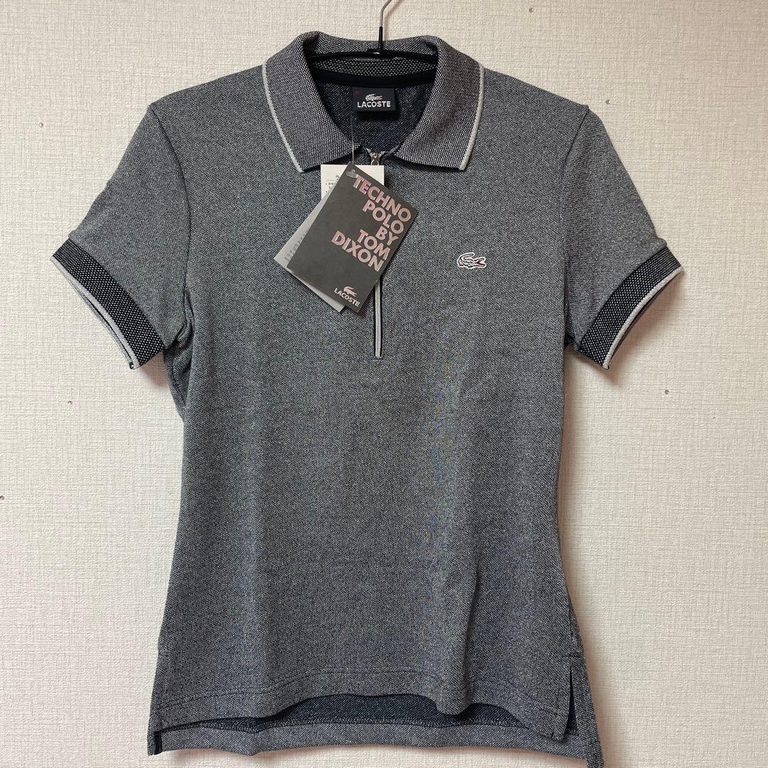美品　LACOSTE ハーフジップ半袖ゴルフシャツ　38 タグ付き
