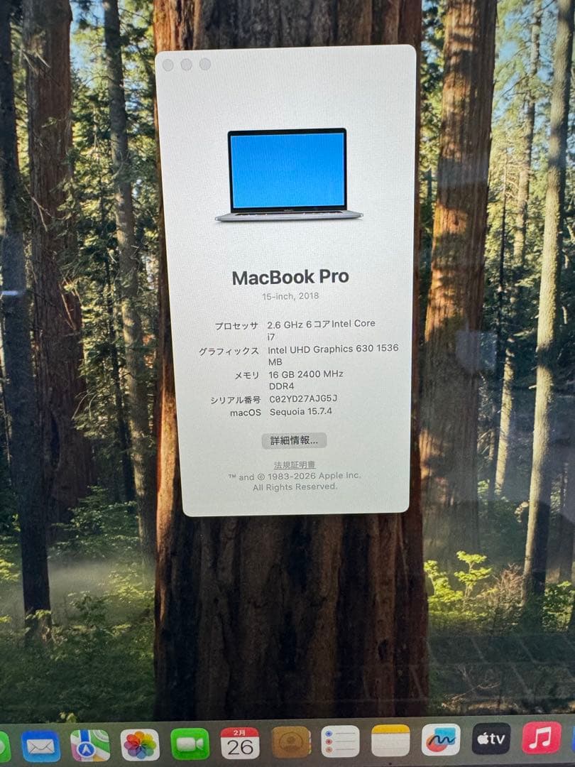 ＜美品＞Apple MacBook Pro スペースグレー 15インチ