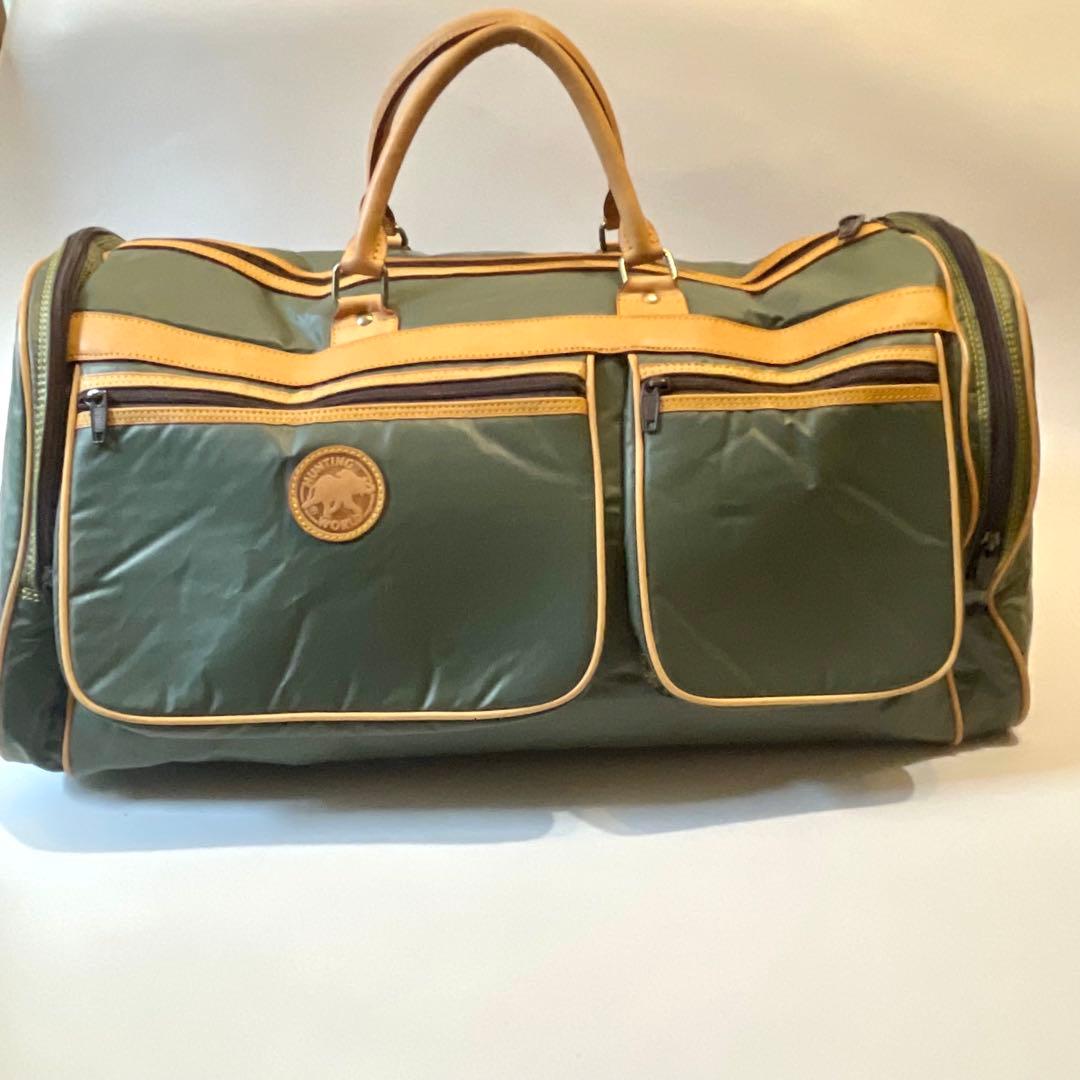 美品✨ハンティングワールド ボストンバッグ ショルダー 2way 大容量 旅行鞄