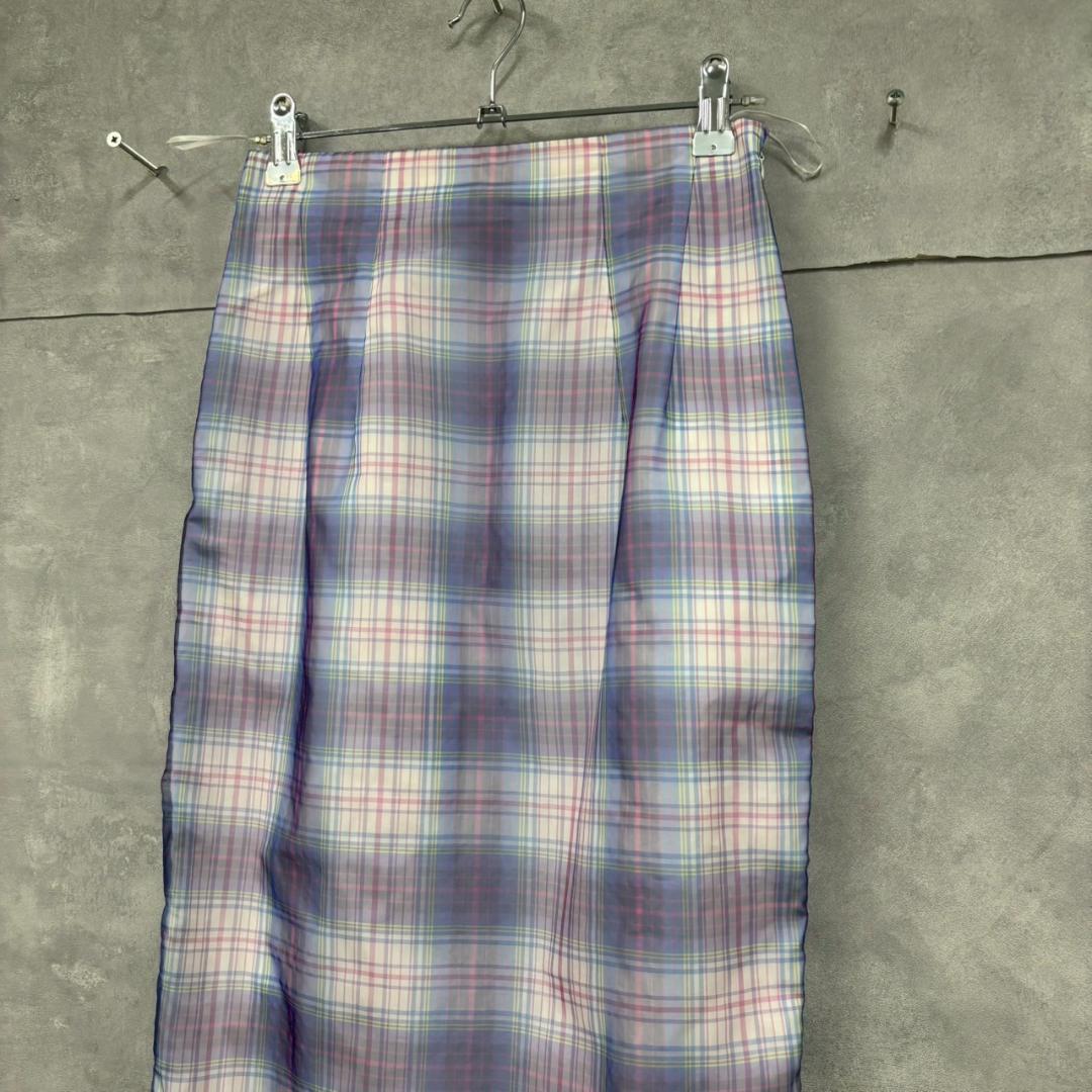 JIL SANDER チェック 後ろスリット タイト スカート N1444