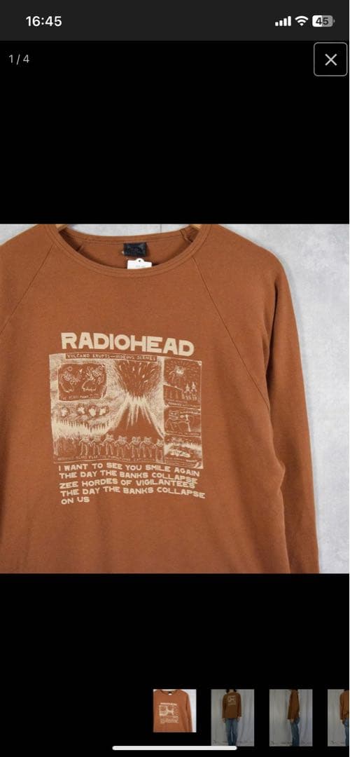 90's RADIOHEAD ロックバンドプリントTシャツ XL